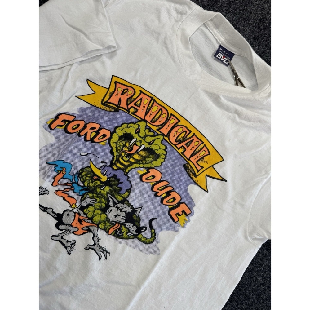 VTG Radical Ford Dude Snake Rat Frog Graphic T Shirt USA BVD Medium